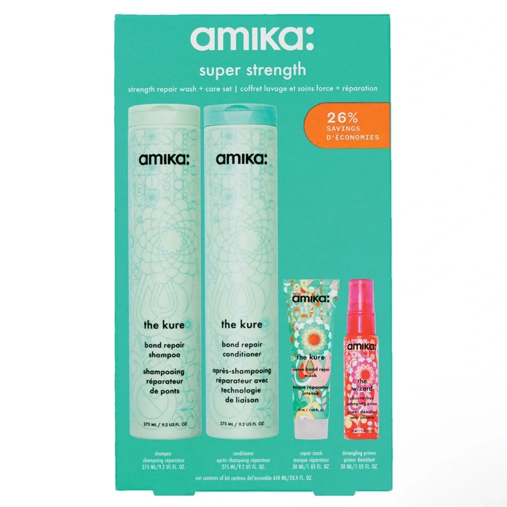NIB Amika Super Strength Wash + Care Set